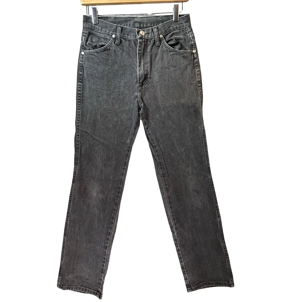 Wrangler‎ 933SEWK Cowboy Cut Mens Faded Black Straight Leg Jeans 29x30 Cotton
